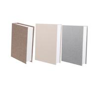 Homoyoyo 3pièces Lot de Boîtes Décoratives Forme de Lin Naturel pour Table Basse une Étagère Cheminée Faux Décoratifs pour Décoration Intérieure Minimaliste