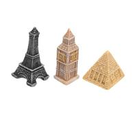 Homoyoyo 3pièces Lot de Modèles Miniatures Tour Eiffel Pyramide Égyptienne Accessoires De Train Modélisme Figurine Décor De Bureau