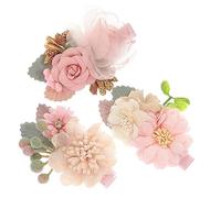 Homoyoyo 3pièces Lot De Pinces à Cheveux Fleurs Décoratives Avec Perles Petites Barrettes Pour Filles Et Bébés Accessoires Coiffure Pour Fêtes Et Usage Quotidien