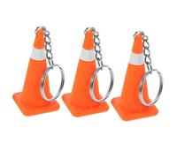 Homoyoyo 3pièces Petits Cônes De Signalisation Silicone Breloques Porte-clés Amusantes Pendentifs Pour Sacs à Main Thème Construction Fête