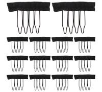 Homoyoyo 3sacs Lots De Pinces Peigne à Ressort Dents Avec Bande Accessoires Fixation Perruque Pour Bonnet Coiffure Outils Clips Capellières Antidérapants