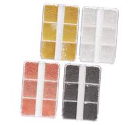 Homoyoyo 4 boîtes Boîte Perles Mini Ongles Perles Caviar Décoratives Mixte Or Noir DIY Accessoires Manucure