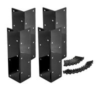 Homoyoyo 4 Ensemble Set de Équerres Angle Métal pour Mobilier de Jardin Supports Robustes pour Cadres de Lit Surélevés de Fixation Renforcée pour Jardinières et Meubles Extérieur