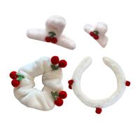 Homoyoyo 4 Pièces Accessoires De Cheveux Cerise Sweet Cherry Hair Clips Des Choses De Cheveux Pour Les Adolescentes Accessoires De Cheveux Pour Les Adolescents Blanche Peluche