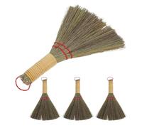 Homoyoyo 4 Pièces Balayette de Table Paille Tressée Balai de Bureau Manuel Traditionnel Brosse Douce pour Nettoyage Intérieur des Poussières Balai Léger et Maniable pour Surfaces