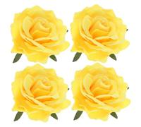 Homoyoyo 4 Pièces Barrette à Cheveux Fleurs Jaunes En Tissu - Épingles à Cheveux Décoratives - Accessoires Élégants Pour Filles Broches Camélia En Rose Jaune Pour Un Look Tendance