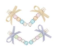 Homoyoyo 4 Pièces Barrettes Nœud avec Perles Colorées Pinces Canard Confortables sans Dommage pour Femmes et Adolescentes Accessoires Cheveux Pratiques pour et Occasions Spéciales
