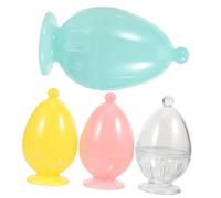 Homoyoyo 4 pièces Boîte de Rangement pour Éponges de Maquillage Portable Anti-poussière avec Ventilation Organisateur Compact pour Cosmétiques Lot de Rouge Jaune Bleu Blanc