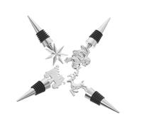 Homoyoyo 4 pièces Bouchons de Vin de Noël Bouchon Bouteille Vin Scellant Hermétique Décor Festif Père Noël Renne Train Sapin Étoile Accessoire Cadeau pour Fête