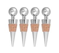 Homoyoyo 4 pièces Bouchons de Vin Métal Lot Joint Liège Rond pour Bouteilles Scellant Étanche pour Vin Rouge Bière et Boissons Accessoire Fête Élégant