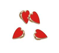 Homoyoyo 4 Pièces Broche Amour Bijoux Broche Saint Valentin En Forme De De Créative Cœurs De Vêtements Badge Dame Faire La Fête Faux Rouge Alliage