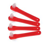 Homoyoyo 4 pièces Brosse Prothèse Portable Brosse Dentier Rouge Petit Format Nettoyage pour Prothèses Partielles et Complètes