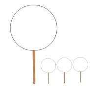 Homoyoyo 4 Pièces Cadre de Éventail Rond Matériel Diy pour Éventail Chinois avec Poignée Courte pour Festivals Mariages et Activités Artisanales