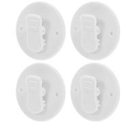 Homoyoyo 4 Pièces Clips Adhésifs ABS Beige pour Salle de Bain, Installation sans Outil, Protège les Éclaboussures, pour Domicile et Lieux Publics