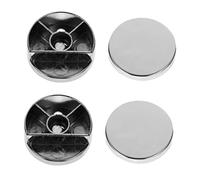 Homoyoyo 4 pièces Clips de Fixation pour Miroir Rond de Zinc Supports Muraux pour Miroirs de Salle de Bain Installation Facile avec Vis et Bouchons Argenté
