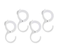 Homoyoyo 4 Pièces Crochets de Fermeture de S Réglables, ABS Blanc | Fermoir Pratique à Pince, pour Barre D’armoire et Dressing, Supporte Jusqu’à 4kg, Finition Lisse