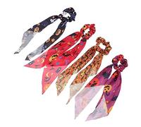 Homoyoyo 4 Pièces Élastiques à Cheveux Halloween Accessoires de Coiffure avec Motifs de Citrouille Squelette pour Fêtes Costumes