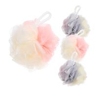 Homoyoyo 4 Pièces Éponges De Bain Exfoliantes Lot De Boules De Douche Luffa Pour Bain Et Douche Accessoires Nettoyants Pour Peau