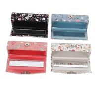 Homoyoyo 4 pièces Étui Lèvres Brodé Motif Floral Élégant Boîte de Rangement Cosmétique et Facile à Nettoyer Cadeau pour Femmes Pochette Maquillage Sophistiquée pour Usage Quotidien et