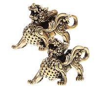 Homoyoyo 4 Pièces Feng Shui Statues en Laiton Chinois Feng Shui Chiffres en Laiton Pi Yao Sculpture Statue en