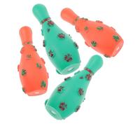 Homoyoyo 4 pièces Jouets à Mâcher pour Chien Résistants Jouets Interactifs Forme de Quilles Colorées Nettoyants Dents et Stimulateurs Activité pour Chiots et Petits Couleur Aléatoire