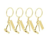 Homoyoyo 4 Pièces lavage coupe coup coup porte-clés coiffeur Longes pour clés son agrafe accessoires trousseau de cheveux porte-clés décoratif Porte-clés de mode Alliage de zinc Doré