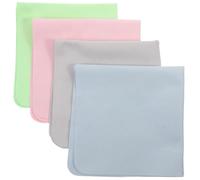 Homoyoyo 4 pièces Lot Chiffons Microfibres Grand Format pour Lunettes et Écrans Nettoyage Doux et Portable pour Verres Objectifs Écrans de Téléphone et Bijoux Vert Bleu Rose Gris