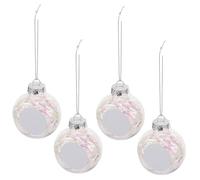 Homoyoyo 4 Pièces Lot de de Noël Transparentes à Remplir Ornements Suspendus Pet Plat pour Décoration DIY Sapin Mariage et Décoration Noël Créative et Polyvalente