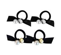 Homoyoyo 4 pièces Lot de Élastiques Cheveux avec Perles Accessoires Chignon Décoratifs pour Femmes et Filles Bandeaux Extensibles pour Queue de Cheval