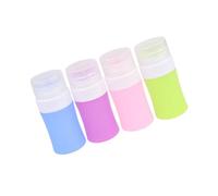Homoyoyo 4 pièces Lot de Flacons Rechargeables Silicone Distributeurs Cosmétiques Souples Étanches et Légers pour Maquillage et Voyage Facile à Nettoyer et Portable