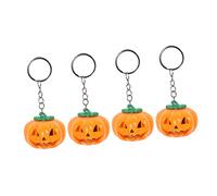 Homoyoyo 4 Pièces Lot de Porte Clés Citrouille Lumineux Halloween Pendentifs Décoratifs pour Clés et Sacs Accessoires