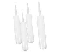 Homoyoyo 4 Pièces Lot de Tubes de Calfeutrage Vides Plastiques Rechargeables pour Mastic Compatibles et Latex Étanchéité Réparation Fissures Usage
