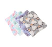 Homoyoyo 4 pièces Lot Tapis de Couchage Polaire Épais pour Petits Animaux Matelas Chauffant pour Hamster Lapin Cochon Coussin Douillet et Lavable pour Animaux de Compagnie