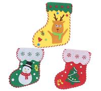 Homoyoyo 4 Pièces Matériel Chaussettes de Noël DIY Kit Bricolage Garçon Fille Décoration Festive Feutrine pour Chambre et Fête