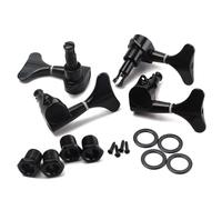 Homoyoyo 4 Pièces Mécaniques de Basse Noires 2r2l en Métal Engrenages Internes Robustes, Installation Facile et Réglage Fluide pour Guitares Basses Électriques 4 Cordes