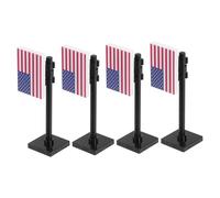 Homoyoyo 4 Pièces Mini Drapeaux Américains pour Bâtir Scènes Militaires Accessoires de Jeu Dindépendance pour Garçon Fille Jouets Soldats Miniatures et Panneaux Routiers