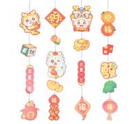 Homoyoyo 4 Pièces Ornements Suspendus Double Face Papier pour Nouvel an Chinois Décoration Festive Artisanale pour Ambiance de Printemps Cadeau Symbolique pour Famille et Amis Lot