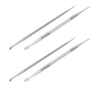 Homoyoyo 4 Pièces Outils de Sculpture Ongles Uv à Double Tête Stylo Métal pour Nail Art Gel Gravure et Modelage DIY Adapté Manucure et Création Artistique