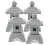 Homoyoyo 4 Pièces Pagodes en Grès Style Chinois Décor Réaliste pour Jardin, Décoration Extérieure Micro Paysage, pour Balcon et Plantes Succulentes