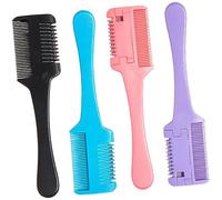 Homoyoyo 4 pièces Peigne Effileur pour Coiffure Outil de Coupe et Coiffage Adapté Maison Noir Bleu Rose