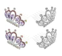 Homoyoyo 4 pièces Petite Couronne Peigne pour Mariage Mini Tiara avec Accessoires Cheveux pour Coiffure Princesse Look et