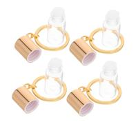 Homoyoyo 4 Pièces Porte Clés Flacon Parfum Verre Miniature Étanche avec Bouchon à Vis Récipient Vide Rechargeable pour Huiles Essentielles et Accessoire Pratique et Décoratif pour Sac à Dos