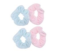 Homoyoyo 4 pièces Quatuor de Chouchous Absorbants Microfibre pour Cheveux Humides Accessoires Colorés et Filles Rose et Bleu
