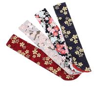 Homoyoyo 4 pièces Sac de Rangement pour Éventail Pliant Japonais Soie Pochette de Protection Portable Motifs Floraux Assortis pour Éventails Bijoux et Petits Objets Sac Polyvalent pour