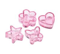 Homoyoyo 4 Pièces Set de Bols à Ongles Verre Rose Cristal Coupes Manucure Motifs Fleur Cœur Étoile Accessoires Nail Art Résistants et Élégants