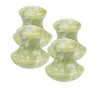 Homoyoyo 4 Pièces Set de Gua Sha Jade Vert pour Massage Facial Modelage Mâchoire Soin Peau Visage Cou Corps Portable et pour Spa et Détente