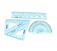Homoyoyo 4 pièces Set de Règles Scolaires Flexibles Transparentes Bleu avec Échelle Claire Outils Géométriques Pliables pour Élèves Garçons et Filles