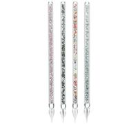 Homoyoyo 4 Pièces Stylo à Plume en Verre Transparent, Design Spiralé | Surface Élégante, Prise en Main Confortable, Nettoyage Facile, pour Calligraphie et Journaling Style Aléatoire