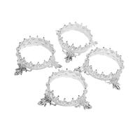 Homoyoyo 4 Pièces Support Stylo Cosmétique Vintage Couronne avec Perles Simulées Organisateur Compact pour Pinceaux Manucure et Outils Nail Art Rangement et Élégant