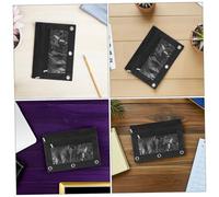 Homoyoyo 4 pièces Trousse à Crayons Tissu Oxford avec Métallique Fenêtre Transparente Lot pour Rangement Stylos Fiches et Accessoires de Voyage Design Noir